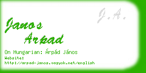 janos arpad business card